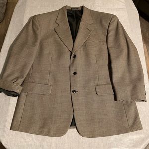 Men’s Woolmark large 100% wool sport coat b&w check print